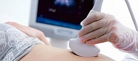 Doctor performing ultrasound during patient consultation at Ladies Choice Clinic
